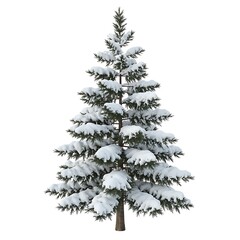 Fototapeta premium 3D Snow Covered Christmas Pine Tree