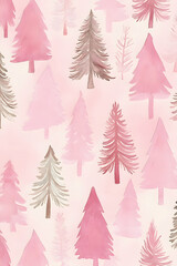 Pink romantic Christmas holiday pattern