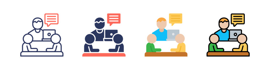 Discussion Multi Style Icon Set Vector 