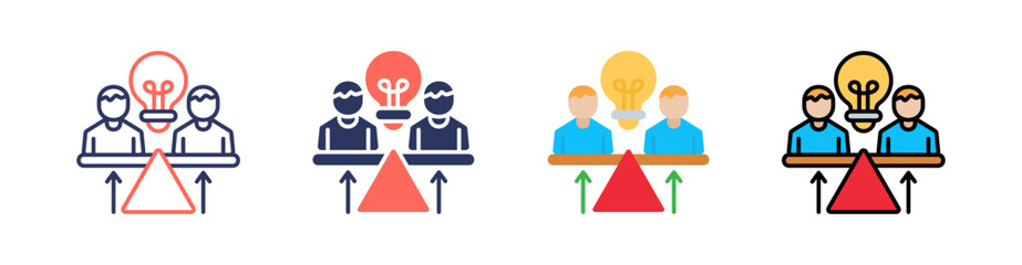 Stabilization Multi Style Icon Set Vector 