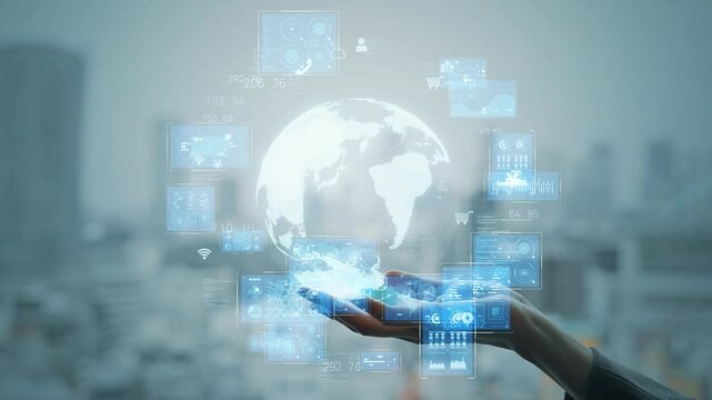 Global network and digital technology concept