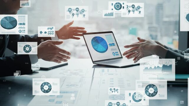 Consulting business people and business data concept