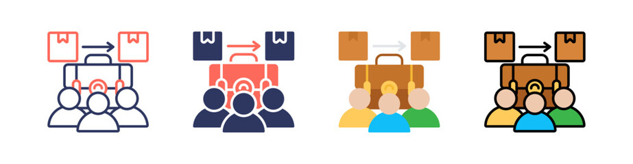 B2C Multi Style Icon Set Vector 