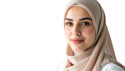 Resilient woman, a portrait of strength and dignity in headscarf
