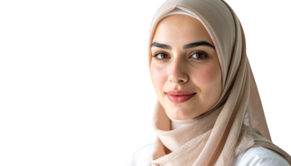 Resilient woman, a portrait of strength and dignity in headscarf