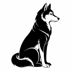 black and white wolf