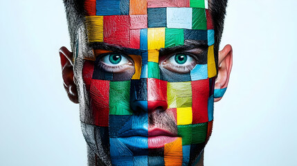 Colorful Mosaic Face Portrait