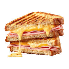 Grilled Ham And Cheese Sandwich  isolated on a transparent background