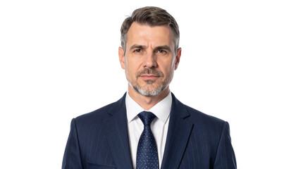 Stylish man in suit and tie posing against a wall, professional portrait