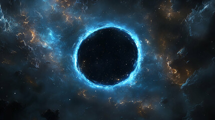 Cosmic ring of light within a nebula of dark space.