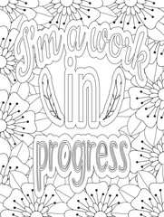 Fototapeta premium Stress Relief Coloring Pages - Adult. Motivational Swear Words Coloring Pages. 