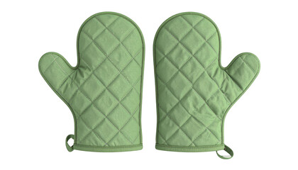 Stylish oven mitts on a plaid background, essential kitchen accessories for safe baking