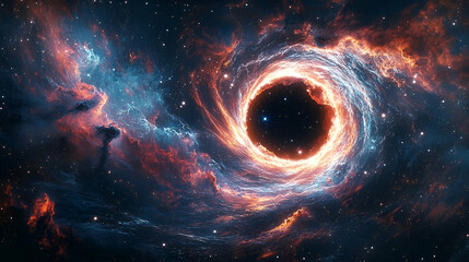 Obraz premium A swirling vortex of cosmic energy in deep space.