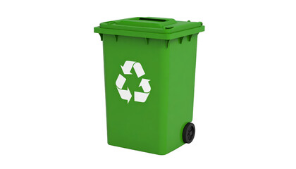 Green recycling bin, promoting sustainability and waste reduction for a healthier planet