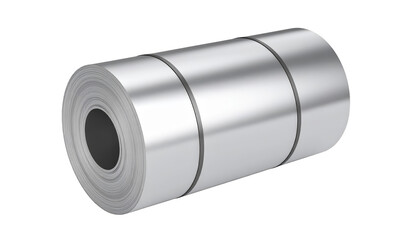 Heavyduty rolled steel coil, a closeup view of industrial metal texture 