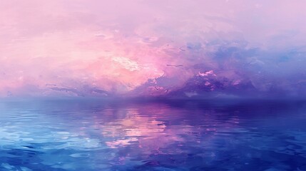 Colorful sunrise over a tranquil sea, with vibrant clouds reflecting on the water