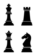 chess pawn silhouette set, isolated background