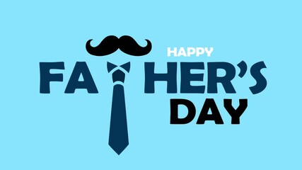 happy father's day animated background happy father's day greetings i love you blue mustache and tie 4k looping