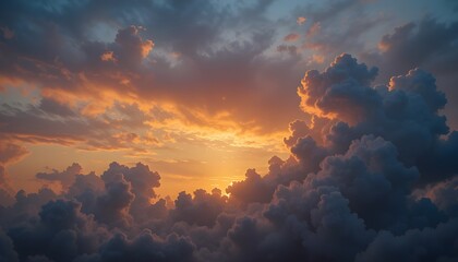 Fototapeta premium Dramatic Sky and Clouds Sunset Background for Stunning Landscape and Nature Designs