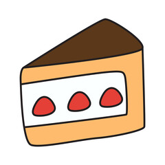 cute strawberry cake transparent background