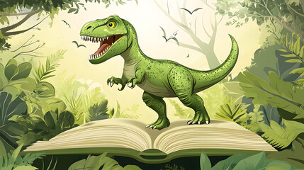 Obraz premium Colorful cartoon cute dinosaur pictures