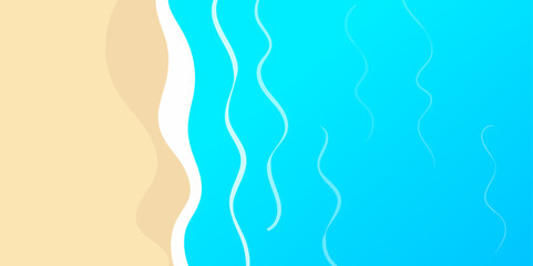 Abstract Beach Scene Sandy Shore, Ocean Waves, Summer Vacation