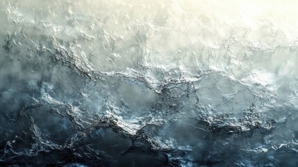 Fototapeta premium Aerial View of Turquoise Ocean Water Surface with White Foam Wave Texture