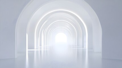 Obraz premium Empty white archway tunnel