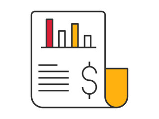 Report icon. Marketing icon and symbol. Colored outline Icon. Simple flat vector icon.