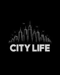 Fototapeta premium Modern Metropolis Skyline Design, Representing Urban Existence and Nighttime Vibrancy