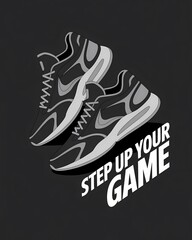 Dynamic athletic footwear vector illustration promoting sports enthusiasm