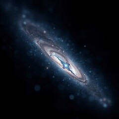 An intense jet black close-up of a beautiful and amazing outer space galaxy