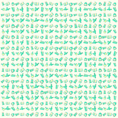 School icon vector seamless pattern education learning tools cute