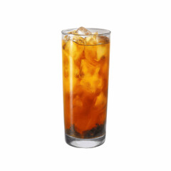 Refreshing Iced Tea in Tall Glass with Ice Cubes