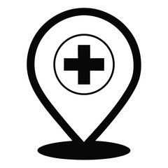Obraz premium Medical Location Pin Icon