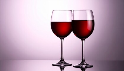 Two glasses of red wine on a table, cozy and relaxing scene two