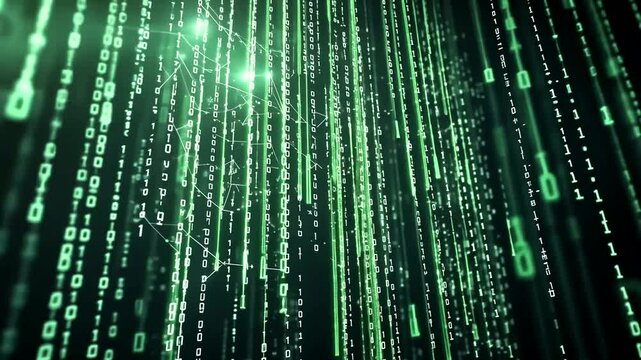 Digital binary code cascading downwards
