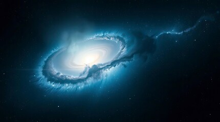 High-contrast, low-key lighting illuminates a breathtaking galaxy