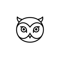 Minimalist Owl Icon: Simple Line Art Design