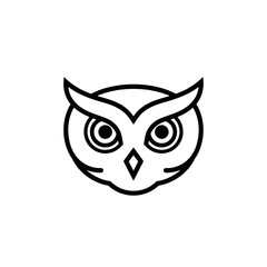Minimalist Owl Icon: Simple Bird Head Symbol