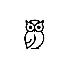 Minimalist Owl Icon: Wise Bird Symbol