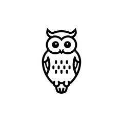 Minimalist Owl Icon: Vector Illustration