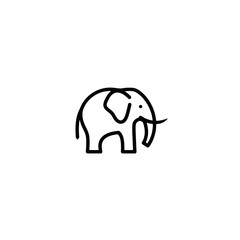 Minimalist Elephant Icon: Clean Line Art Design