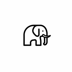 Minimalist Elephant Icon: Simple Line Art Design