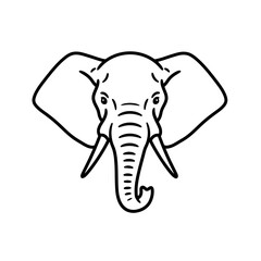 Minimalist Elephant Head Illustration
