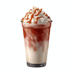 Caramel Swirl Iced Coffee Drink in Plastic Cup