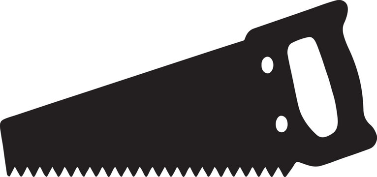 vector illustration of a black silhouette of a saw.