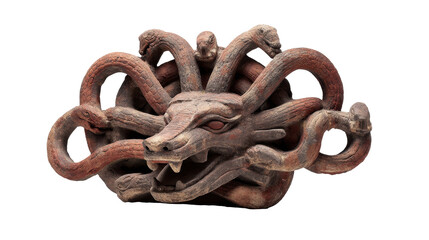 Intricate sculpture of a mythical creature. transparent background