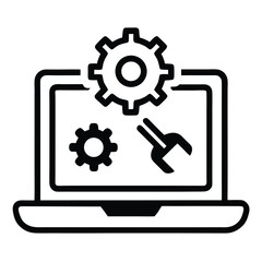 Laptop Repair and Settings Icon