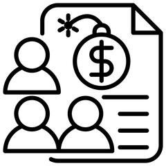 Public Debt Outline Icon